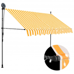 K&auml;sitsi sisset&otilde;mmatav varikatus, LED, 250 cm, valge ja oranž