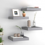 Seinariiulid, 4 tk, hall, 23 x 23,5 x 3,8 cm mdf