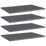 Riiuliplaadid 4 tk, hall, 60x40x1,5 cm, puitlaastplaat