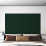 Seinapaneelid 12 tk, tumeroheline, 90 x 15 cm, samet, 1,62 m&sup2;