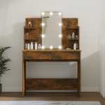 Tualettlaud LEDiga, suitsutatud tamm, 96 x 40 x 142 cm