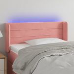 LED-voodipeats, roosa, 103x16x78/88 cm, samet