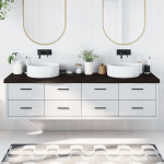 Vannitoa tasapind, tumepruun, 200x60x(2-6)cm t&ouml;&ouml;deldud t&auml;ispuit