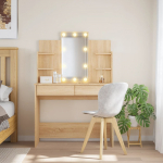 LED-valgustusega tualettlaud, sonoma tamm, 96 x 40 x 142 cm