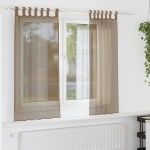 Aasadega voilee kardinad 2 tk, helepruunid, 140 x 140 cm