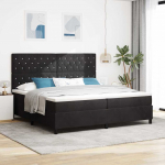 Kontinentaalvoodi madratsi ja peatsiga must 200 x 200 cm samet