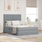 Voodi hoiukohaga ja madratsiga Helehall 140 x 200 cm Pol&uuml;ester