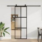 L&uuml;kanduks riistvara komplektiga must 76x205 cm karastatud klaas