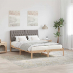 Voodiraam Pehme Peatoega peaga Pruun 150 x 200 cm M&auml;nnipuit
