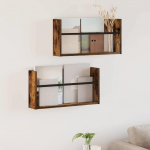 Ajakirja riiul 2 tk suitsetatud tamm 60 x 12 x 30 cm tehispuit