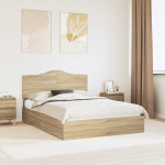 Laos voodi peaga sahtliga Sonoma tamm 140 x 190 cm Tehispuit
