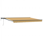 Manuaalne varikatus LED-idega Kollane ja Hall 4 &times; 3 m