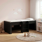 Laste k&otilde;rge voodi raam 2 pcs Must tamm 98.5 x 200 cm Tehispuit