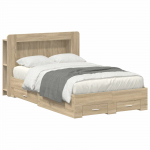 Voodiraam ladustamisega Sonoma tamm 120 x 200 cm Tehispuit