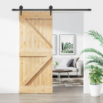 Liuguks naturaalne ja must 85 x 210 cm tahke m&auml;nnipuit