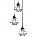 Laelamp, teemandidisain, must, 3 x e27 pirni
