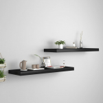 Seinariiulid, 2 tk, must, 80 x 23,5 x 3,8 cm mdf