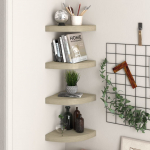Nurgariiulid, 4 tk, tammev&auml;rvi, 25 x 25 x 3,8 cm mdf