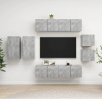 8-osaline telerikappide komplekt, betoonhall, puitlaastplaat