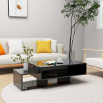 Kohvilaud, k&otilde;rgl&auml;ikega must, 105 x 55 x 32 cm puitlaastplaat