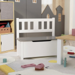 Laste hoiupink, valge ja hall, 60x30x55 cm mdf