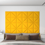 Seinapaneelid 12 tk, kollane, 30 x 30 cm, samet, 0,54 m&sup2;