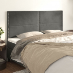 Voodipeatsid 4 tk, tumehall, 90x5x78/88 cm, samet