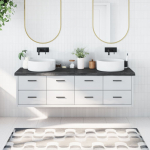 Vannitoa tasapind, tumepruun, 180x50x(2-6)cm t&ouml;&ouml;deldud t&auml;ispuit