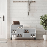 Jalatsikapp, k&otilde;rgl&auml;ikega valge, 102x36x60 cm, tehispuit