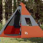 Matkatelk 7 inimesele, tipi, oranž, veekindel