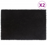 Uksematid 2 tk, must, 40 x 60 cm, flokeeritud kookoskiud