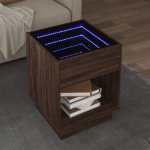 Diivanilaud LED-tuledega, pruun tamm, 40x40x50cm