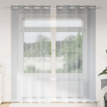 Voile kardin kardinatega 2 tk tumehall 260 x 140 cm pol&uuml;ester