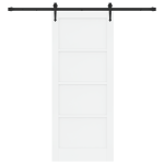 Liuguks kinnituskomplektiga valge 83x202 cm soliidne puit m&auml;nnipuu