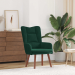 Tugitool Tume rohelise 63 x 67 x 94 cm Samet