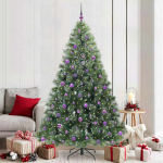 Tehisj&otilde;ulupuu koos 300 led-iga roheline 210 cm pe ja pvc