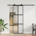 L&uuml;kanduks riistvara komplektiga must 76x205 cm karastatud klaas