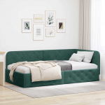 Nurga voodiraam Tume rohelise 100 x 200 cm Samet