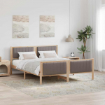 Voodiraam peatsiga Pruun ja taupe 150 x 200 cm M&auml;nnipuit