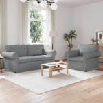 Diivan 2 tk helehall 175 x 82 x 80 cm kangas
