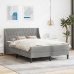 Voodiraam madratsiga madratsiga Helehall 140 x 190 cm Samet