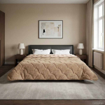 Talve tek Pruunikashall 200 x 200 cm Mikrokiud ja Teddy villa