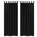 Aasadega satiinist kardinad 2 tk 140 x 175 cm must