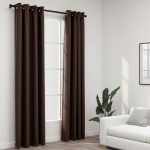 Linase v&auml;limusega pimendavad kardinad 2 tk pruunikas 140x225 cm