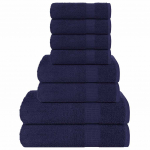 8-osaline r&auml;tikute komplekt, tumesinine, 600 gsm 100% puuvill