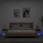 &Ouml;&ouml;kapid LED-tuledega 2 tk, sonoma tamm, 40 x 39 x 37 cm