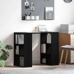 Laud riiuliga ladustamisega must tamm 90 x 50 x 75 cm tehispuit