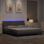Voodiraam led ilma madratsita, pruunikashall, 180x200cm, kangas