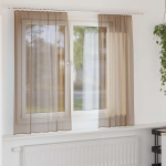 Voile kardinad varrastaskutega 2 tk, helepruunid
