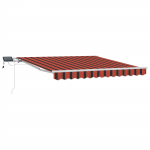 Manuaalne sisset&otilde;mmatav varikatus koos led valgusega oranž ja pruun 300x250 cm